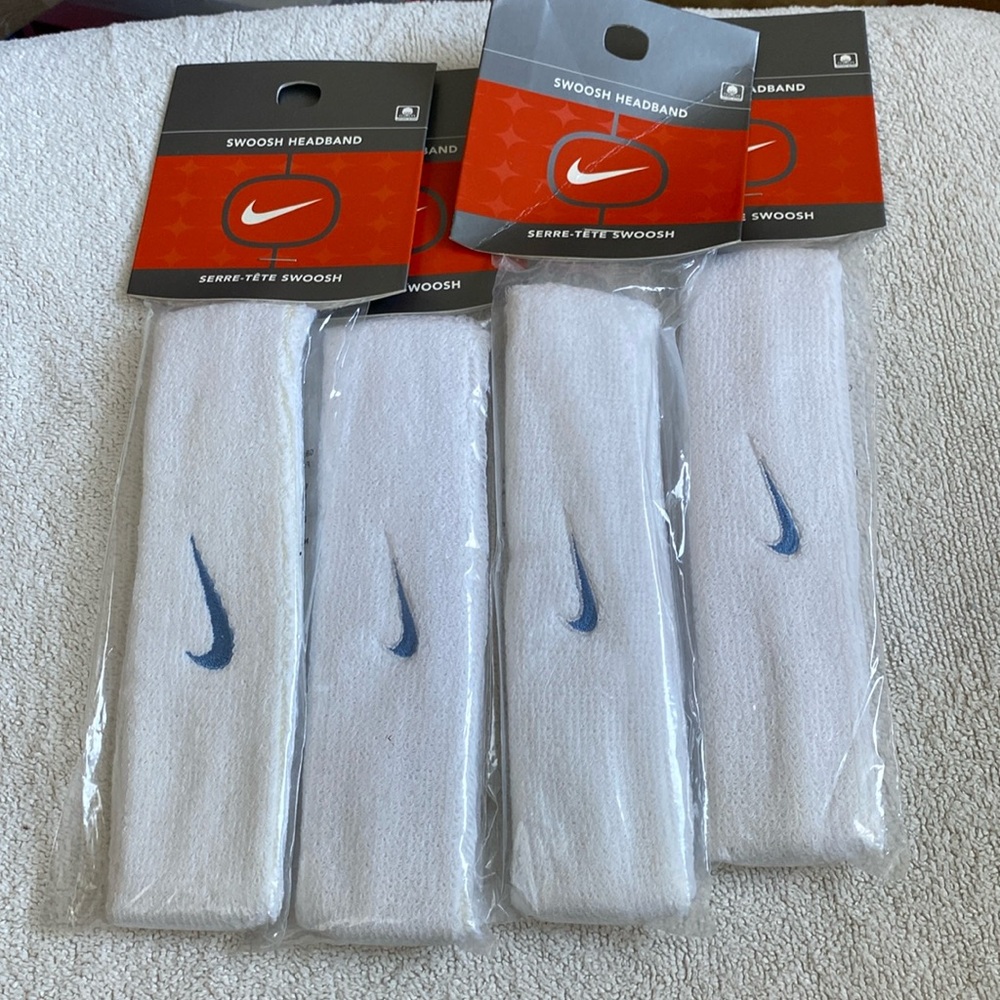Nike Swoosh headband head‎ sweat band 4 total as pictured White  New Vintage